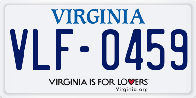 VA license plate VLF0459