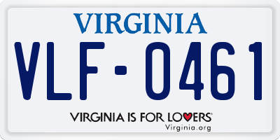 VA license plate VLF0461