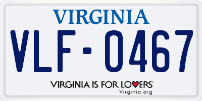 VA license plate VLF0467