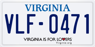 VA license plate VLF0471