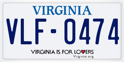 VA license plate VLF0474