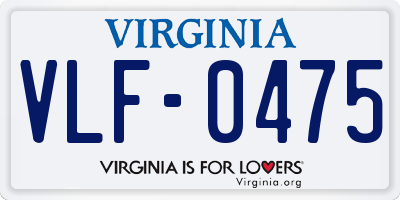 VA license plate VLF0475