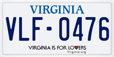 VA license plate VLF0476