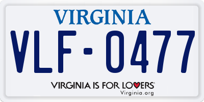 VA license plate VLF0477