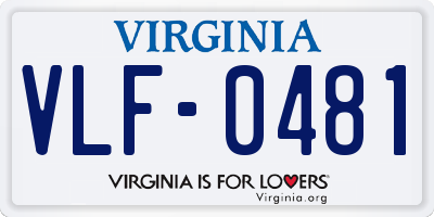 VA license plate VLF0481