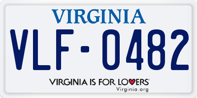 VA license plate VLF0482