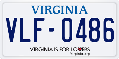 VA license plate VLF0486