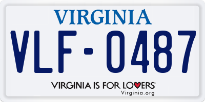VA license plate VLF0487