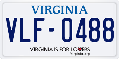 VA license plate VLF0488