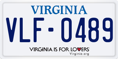 VA license plate VLF0489
