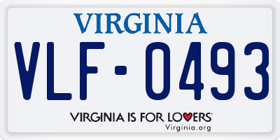 VA license plate VLF0493