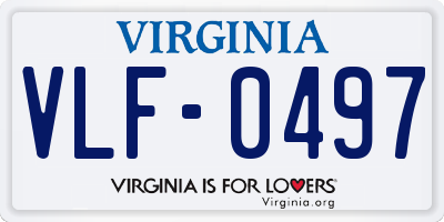 VA license plate VLF0497