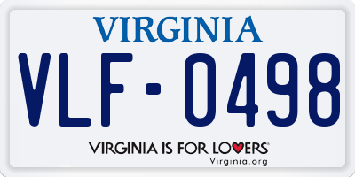 VA license plate VLF0498