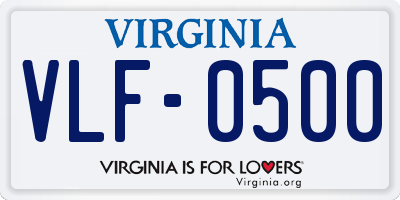 VA license plate VLF0500
