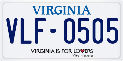 VA license plate VLF0505