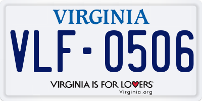 VA license plate VLF0506