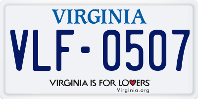 VA license plate VLF0507