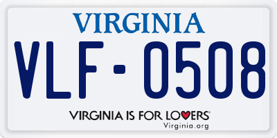 VA license plate VLF0508