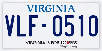 VA license plate VLF0510