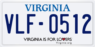 VA license plate VLF0512