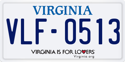 VA license plate VLF0513