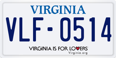 VA license plate VLF0514