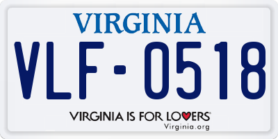 VA license plate VLF0518