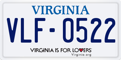 VA license plate VLF0522