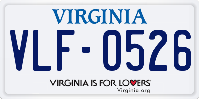 VA license plate VLF0526