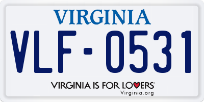VA license plate VLF0531