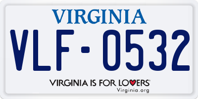VA license plate VLF0532