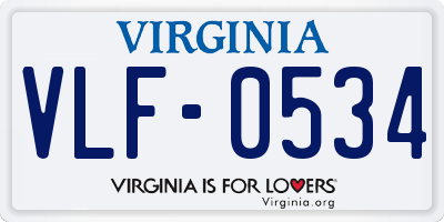 VA license plate VLF0534