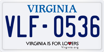VA license plate VLF0536