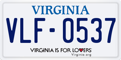 VA license plate VLF0537