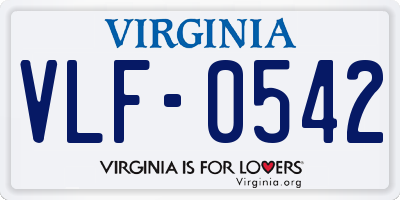 VA license plate VLF0542
