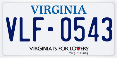 VA license plate VLF0543