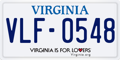 VA license plate VLF0548