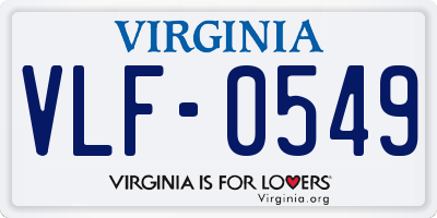 VA license plate VLF0549