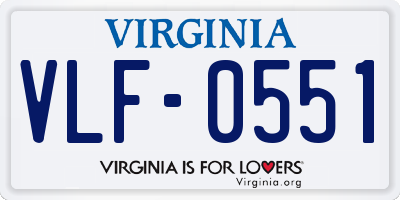 VA license plate VLF0551