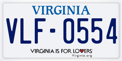 VA license plate VLF0554