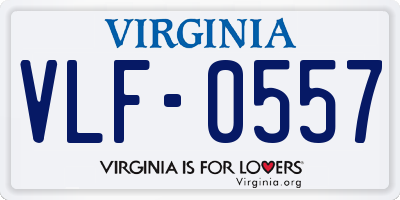 VA license plate VLF0557