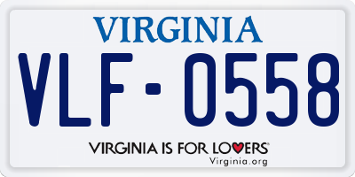 VA license plate VLF0558