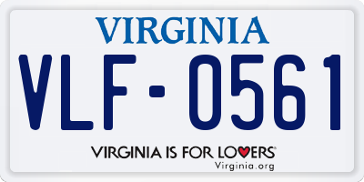 VA license plate VLF0561
