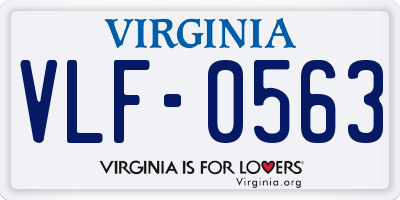 VA license plate VLF0563