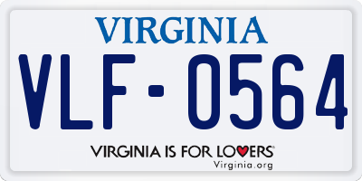 VA license plate VLF0564