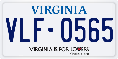 VA license plate VLF0565