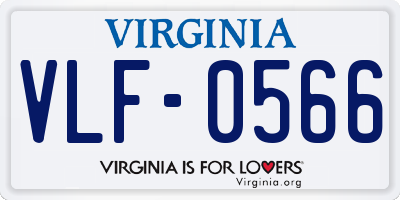VA license plate VLF0566