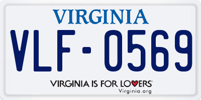 VA license plate VLF0569
