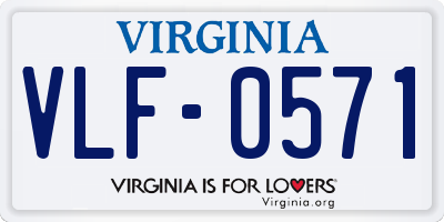 VA license plate VLF0571