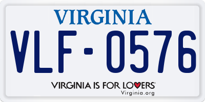 VA license plate VLF0576